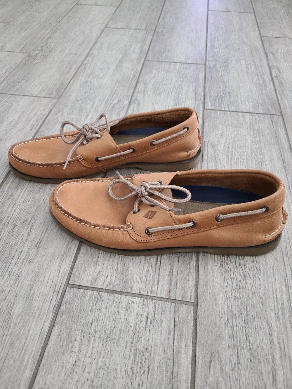 Sperry Top-Sider Boat Shoes Tan Leather Lace Up Size 11.5